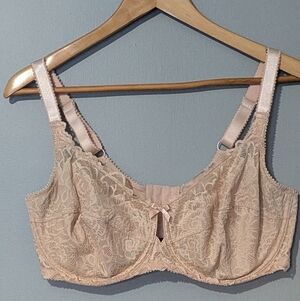 Deesse Femme Couture Unlined Lace Bra Underwire Women's 38DDD Nude Beige